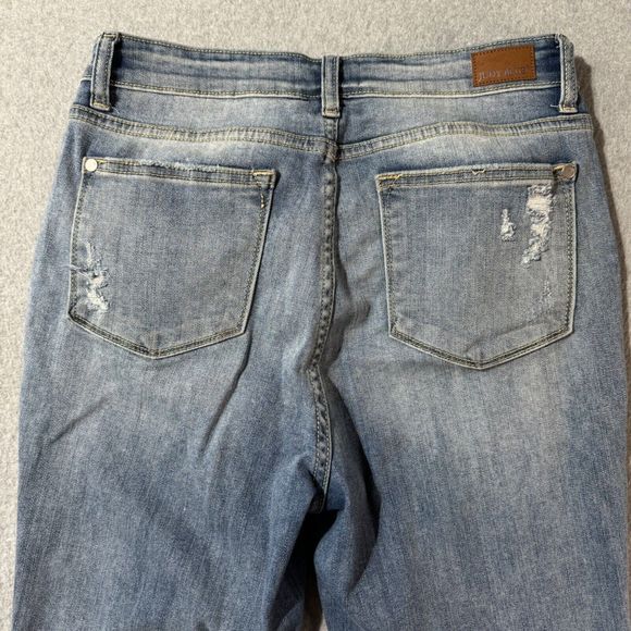 Judy Blue Jeans Womens 29 Blue Flare High Rise Stretch Denim Distressed - Picture 11 of 13